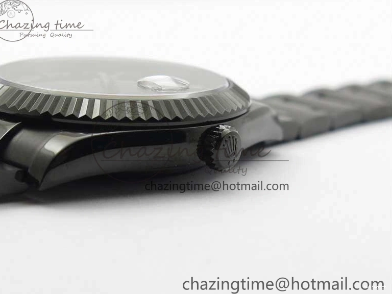 All Markers A3235 on Oyster Bracelet 41 Black Dial Black PVD Best Edition VRF Diamonds DateJust PVD 0128